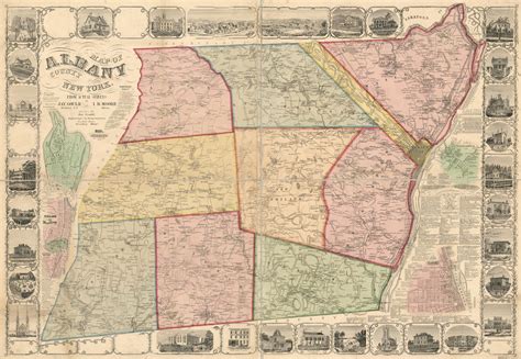 Map Of Albany County New York From Actual Surveys Copy 1 Library