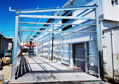 Single Slope Roof Hot Dipped Galvanized Steel Frame Metal Storage
