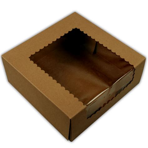 14x19x5 (half sheet) white heavy duty window box. Customised Eco-friendly Brown Kraft Cake Boxes With Window ...