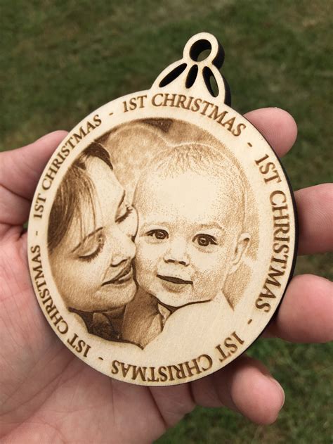 Personalized Wood Christmas Photo Ornament St Christmas Etsy