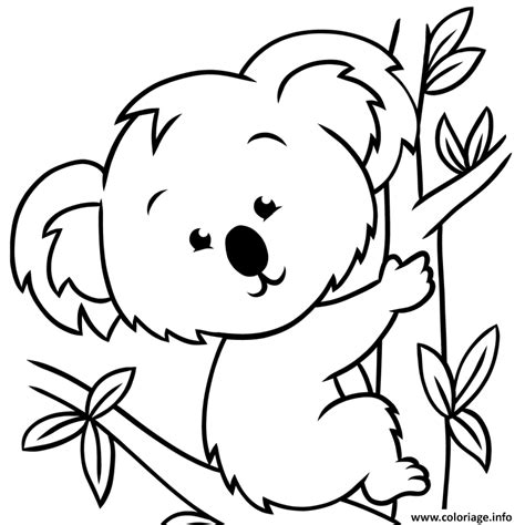 Coloriage Koala Grimpant Un Tronc Darbre Dessin Koala à Imprimer