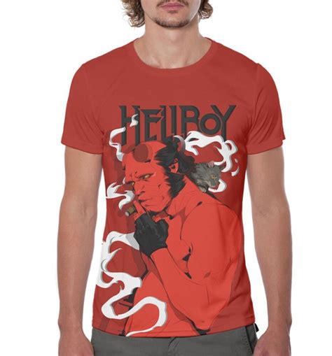 Hellboy Art Full Print T Shirt Mens Womens All Etsy