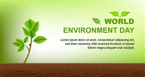 Premium Vector World Environment Day Banner Background With Green Plant