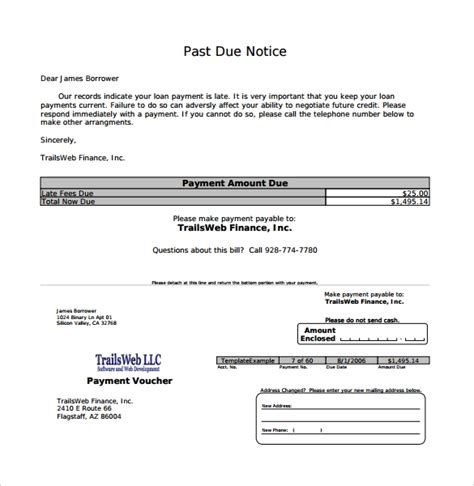 Free Past Due Letter Template Tutoreorg Master Of Documents