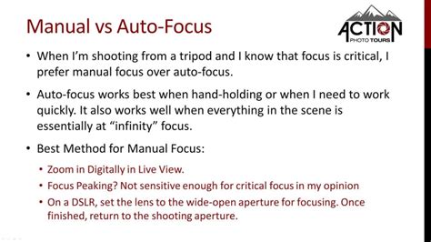 Understanding Auto Focus Action Photo Tours