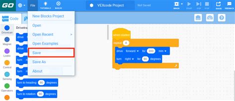 Opening And Saving Vexcode Go Projects On A Chromebook