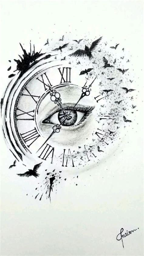 Share Sketch Broken Clock Tattoo Drawing Thtantai