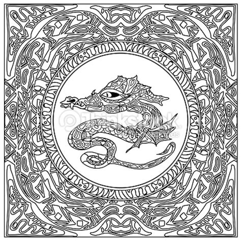 Download Dragon Coloring Zentangle Stock Illustration | Thinkstock
