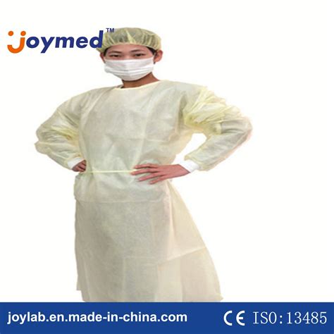 Level 2 Isolation Surgical Disposable Pe Coated Pp Woven Gown China