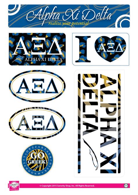 Alpha Xi Delta Animal Print Stickers Sororityshop