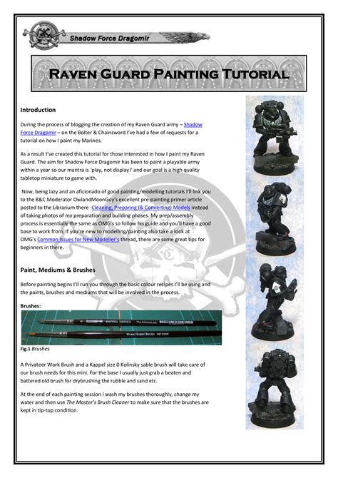 Raven Guard Tutorial - Documents | Tutorial, Painting tutorial, Bolter and chainsword