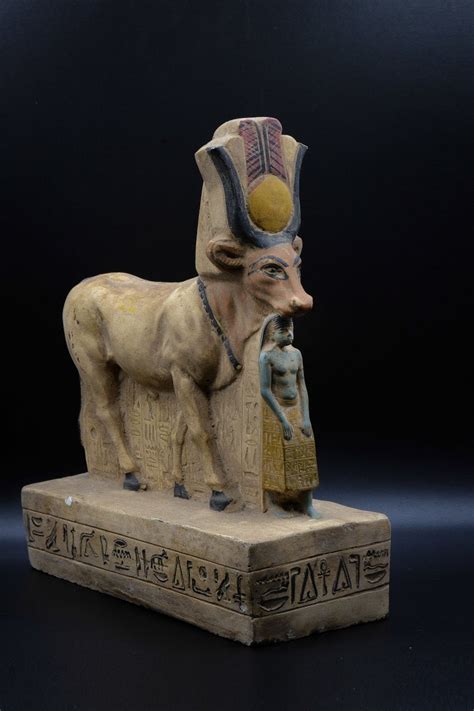 Statue Of Hathor Protecting Psamtik Standing In A Posture Of Etsy Statue Ancient Egypt Gods