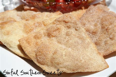 Meanwhile, line a baking sheet with paper towels and set aside. cinnamon sugar tortilla fried