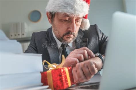 Nervous Santa Claus Screaming On A Telephone Stock Image Image Of