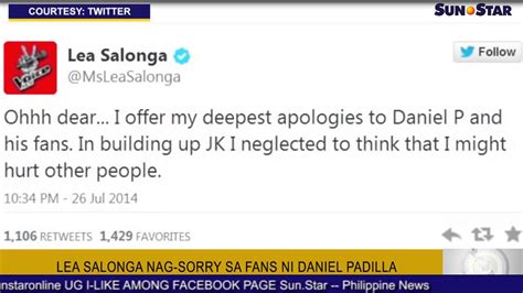 lea salonga nag sorry sa fans ni daniel padilla youtube