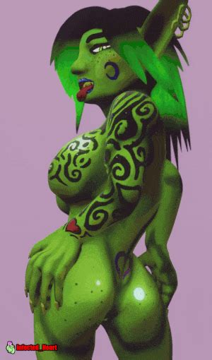 Rule 34 Animated Arm Tattoo Ass Ear Piercing Female Goblin Goblin Female Green Body Green Skin