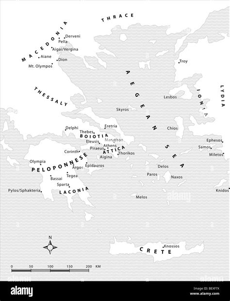 Mapa de grecia clasica Imágenes de stock en blanco y negro Alamy