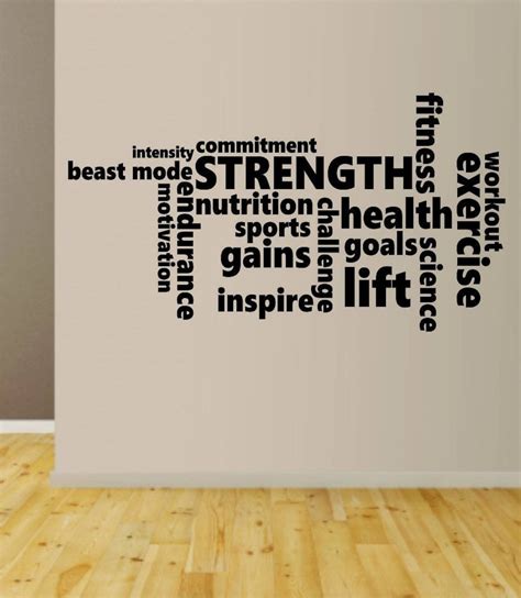 Fitness Words Quote Decal Sticker Wall Vinyl Art Home Room Etsy