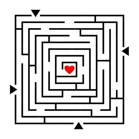 Premium Vector Labyrinth To Heart Love Maze How To Find Your Love Path