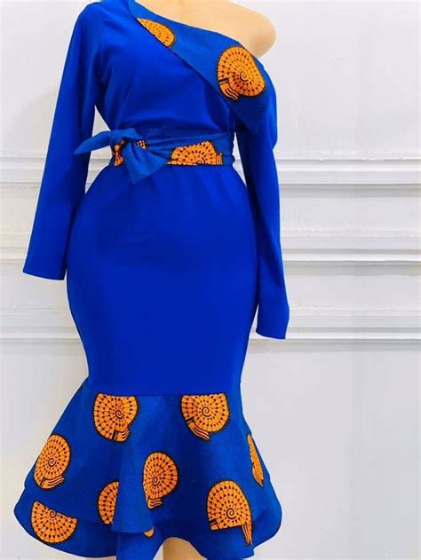 blue african print wax gown ankara dress for women girls etsy uk in 2022 african print