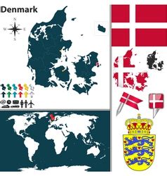 Please join the mailing list!! Map of europe with highlighted denmark Royalty Free Vector