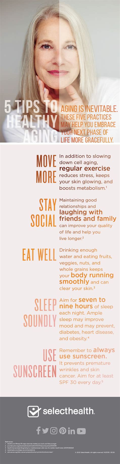 5 Tips To Healthy Aging Infographic Healthy Aging Premature