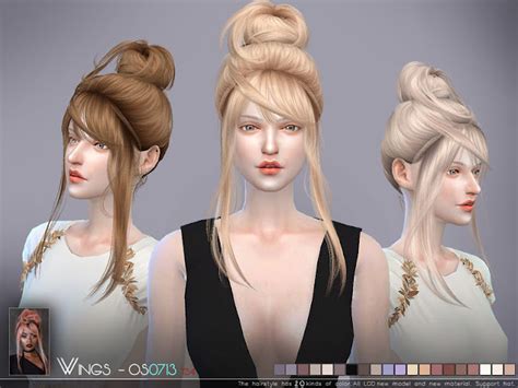 Sims 4 Ccs The Best Wings Os0713 Hair By Wingssims