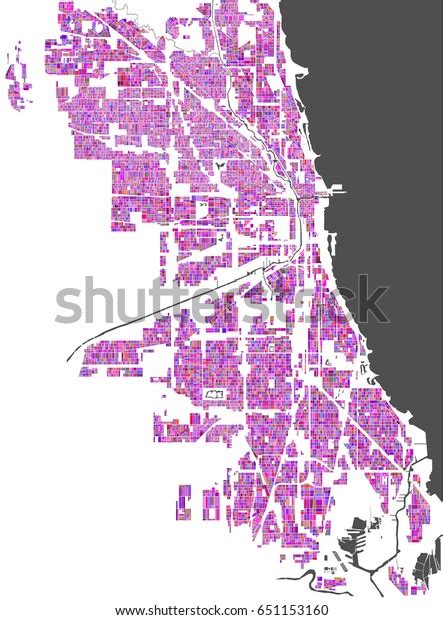 Vector Multicolored Map City Chicago Usa Stock Vector Royalty Free