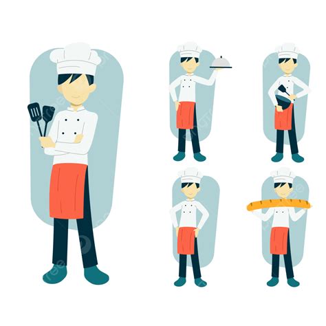 Character Action Clipart Transparent Background Set Of Chef Man