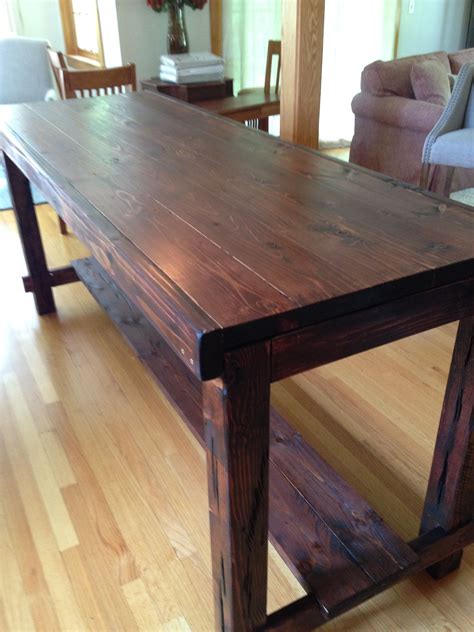 Counter Height Farm Table In Custom Red Mahogany Aged And Distressed