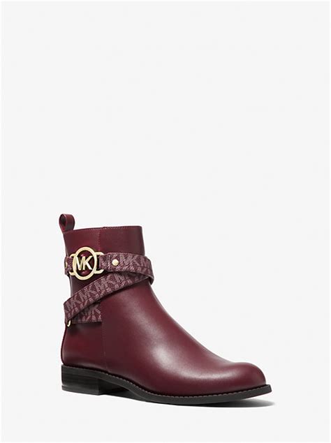 Michael Kors Rory Logo Trim Ankle Boot International Shipping