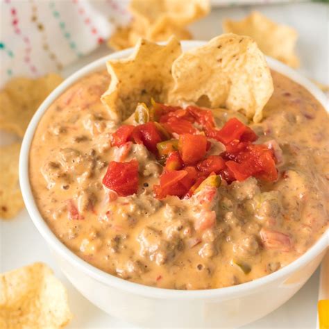 Nacho Cheese Dip With Velveeta Beef And Rotel Snell Manis