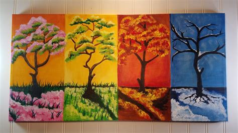 Acrylic Canvas Painting Four Seasons Multi Canvas Art Canvas