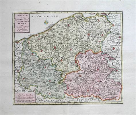 Het graafschap bestond van 862 tot 1795. België; Isaak Tirion - Nieuwe Kaart van het Graafschap ...