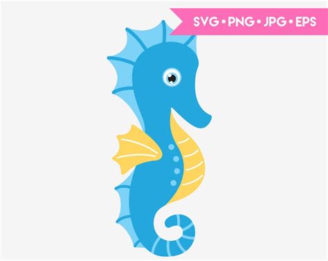 Cute Seahorse Svg Cut File For Cricut And Silhouette Digital Etsy
