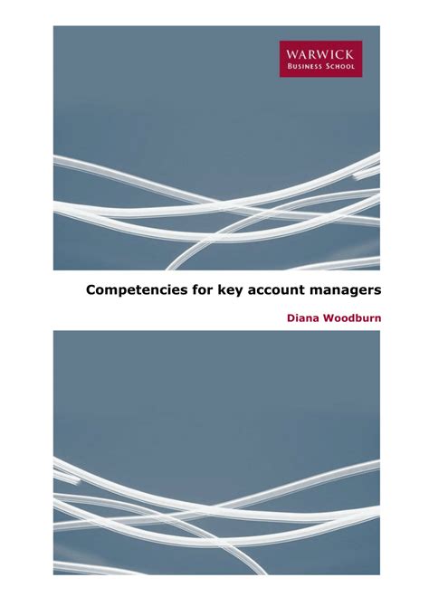 Pdf Competencies For Key Account Managers