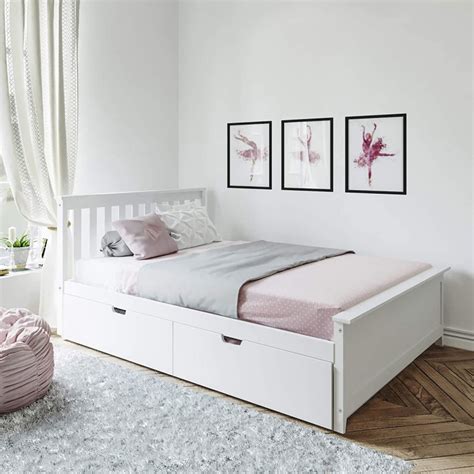 max lily white full size platform bed storage solid wood
