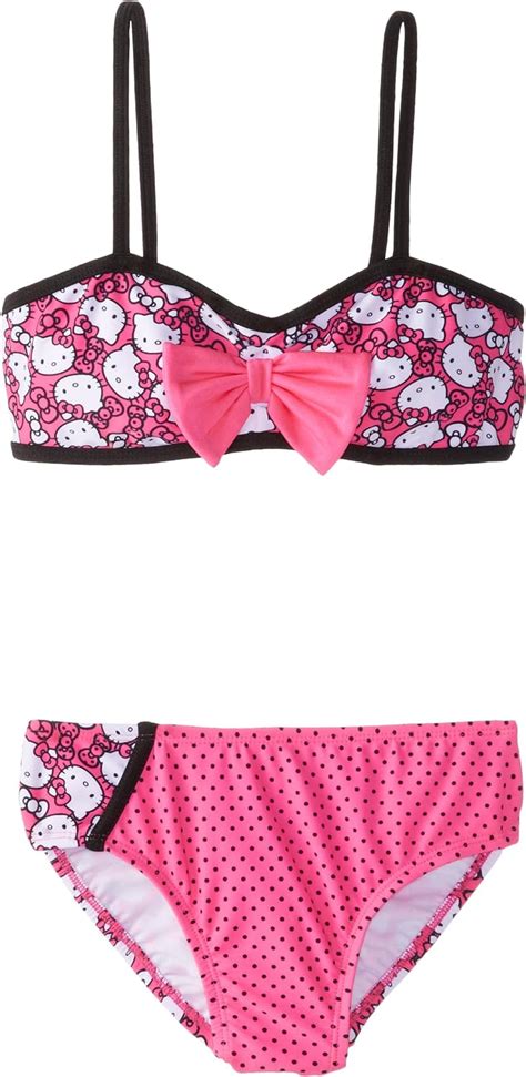 Hello Kitty Girls Big Playful Bikini Set Hot Pink 14