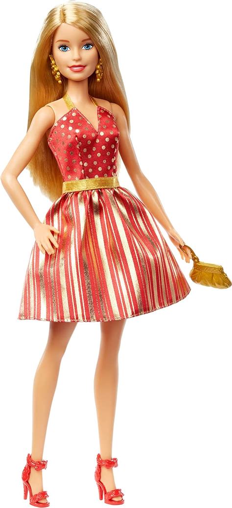 Barbie Holiday Red And Gold Dress Gff68 Toys And Games