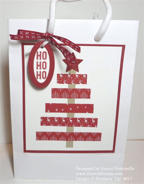 Easy Christmas T Bag With Paper Scraps Stamping With Karen