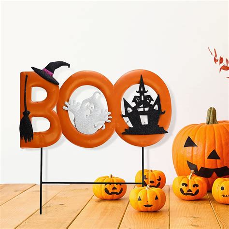 Outdoor Yard Signs Boo Pumpkins Ghost Signs Yard Lawn Decorations