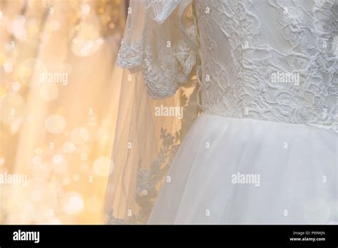 Wedding Dress Detail Of Bridal Stock Photo Alamy