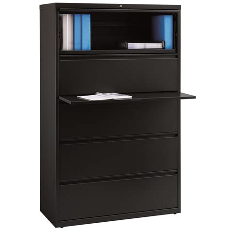 5 drawer lateral file cabinet with receding top drawer, locking. Hirsh HL8000 Series 42" 5 Drawer Lateral File Cabinet in ...