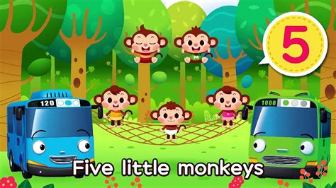 Tayo Nursery Rhymes 24 Five Little Monkeys Dailymotion Video