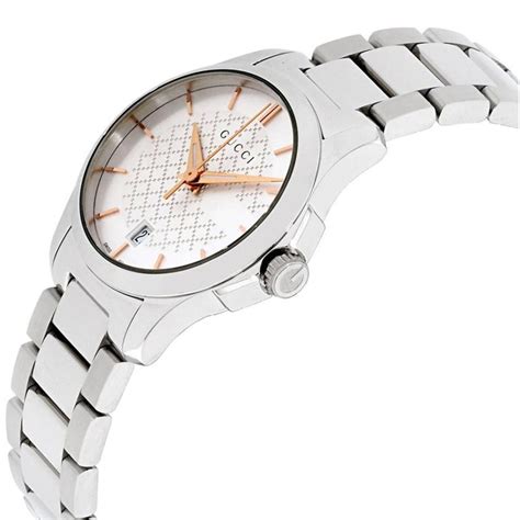 Guccig Timeless Silver Dial Stainless Steel Ladies Watch Ya126523 At