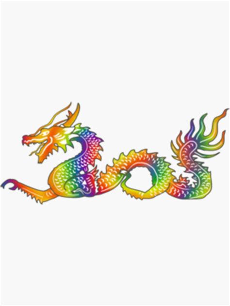 Tie Dye Dragon Sticker For Sale By Borderles Redbubble