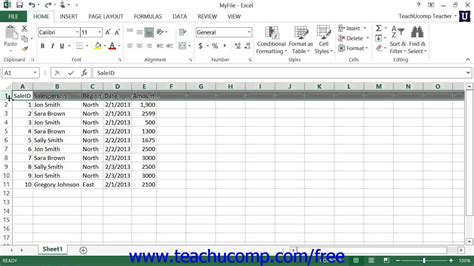 Excel 2013 Tutorial Adjusting Column Width And Row Height