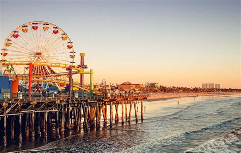 santa monica pier wallpapers hd background images