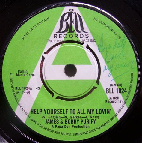 James And Bobby Purify Help Yourself To All My Lovin 1968 Vinyl Discogs
