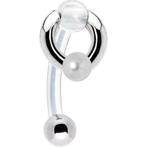 Faux Pearl Circular Drop Bioplast Intimate Piercing Bodycandy